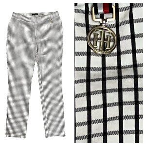 Tommy Hilfiger Pants Women's Size 12 White Black Plaid Pull On Stretch Skinny